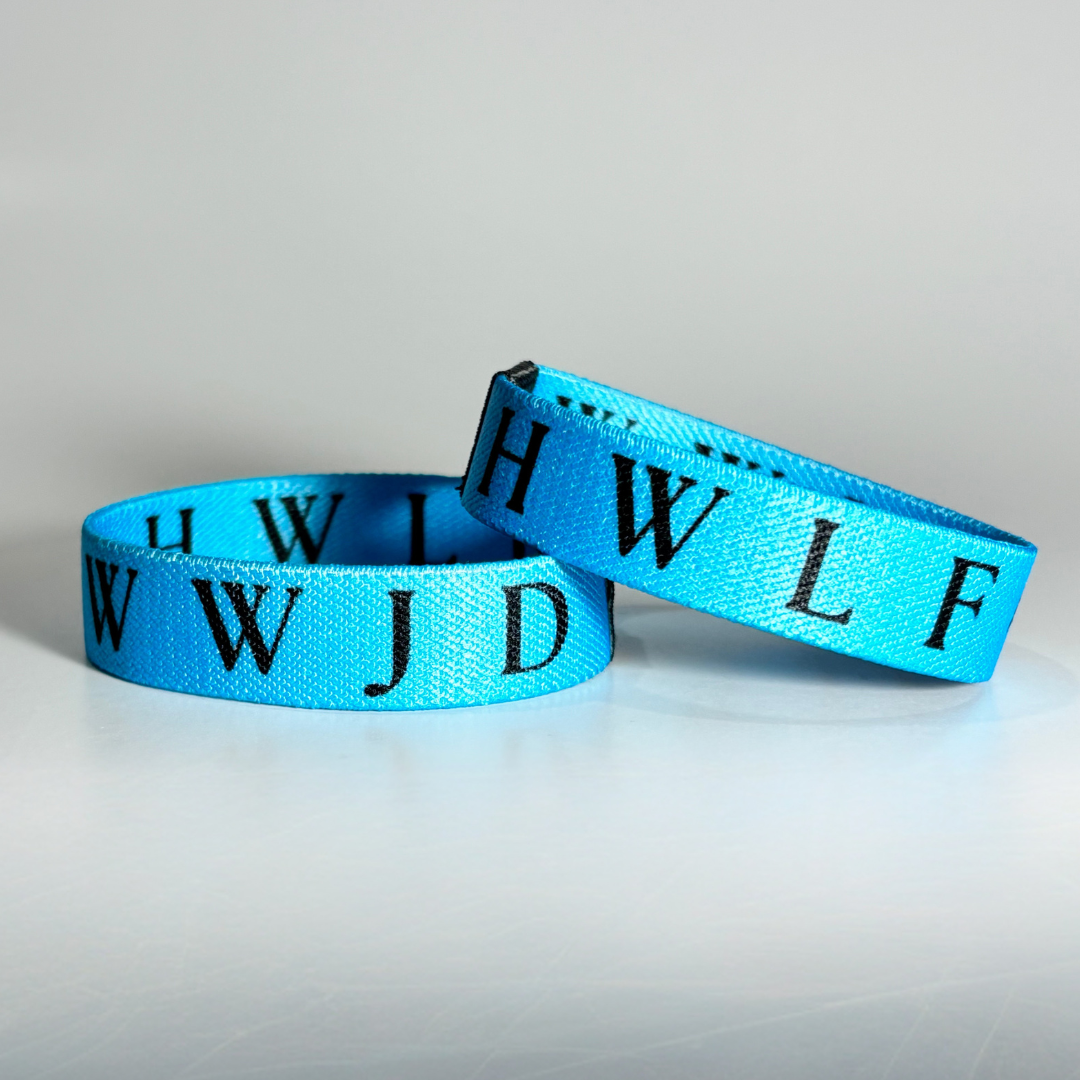 WWJD / HWLF Blue Reversible Bracelet