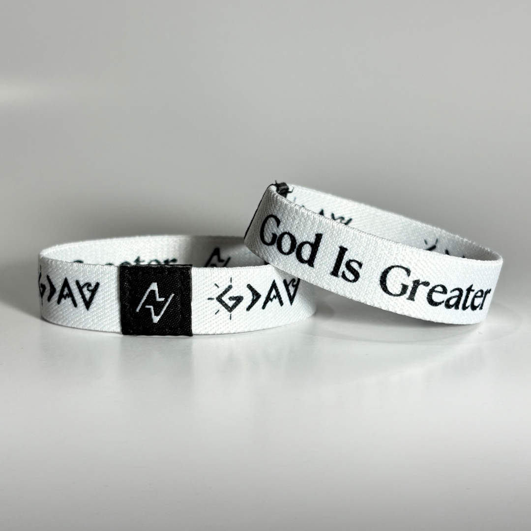 God Is Greater Than the Highs & Lows White Reversible Bracelet