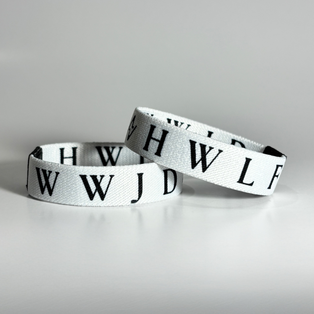WWJD / HWLF White Reversible Bracelet